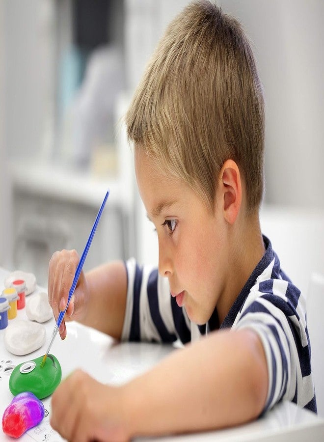 ستوريو مجموعة ستوريو لتلوين الصخور مع عيون متحركة، وأحجار كريمة، وألوان مائية، مجموعة أنشطة فنية وحرفية للأطفال من عمر 4 سنوات فما فوق، هدية للأولاد والبنات، متعددة الألوان - Image 4